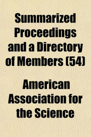 Cover of Summarized Proceedings and a Directory of Members Volume 54