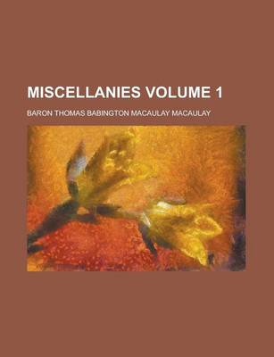 Book cover for Miscellanies Volume 1