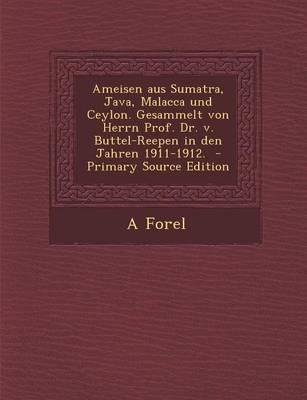 Book cover for Ameisen Aus Sumatra, Java, Malacca Und Ceylon. Gesammelt Von Herrn Prof. Dr. V. Buttel-Reepen in Den Jahren 1911-1912. - Primary Source Edition