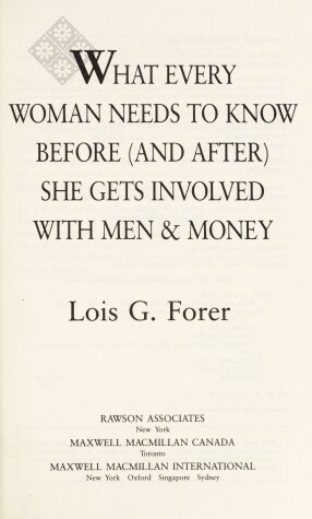 Book cover for What Every Woman Needs to Know before She Gets Involved with Men and Money