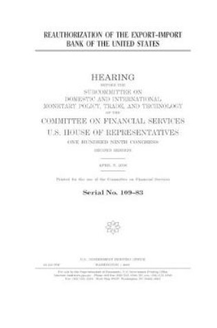 Cover of Reauthorization of the Export-Import Bank of the United States