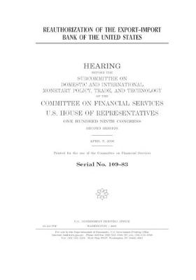 Book cover for Reauthorization of the Export-Import Bank of the United States