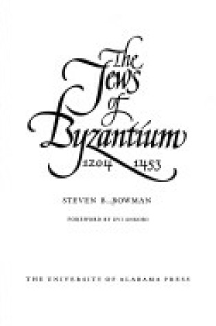 Cover of The Jews of Byzantium, 1204-1453