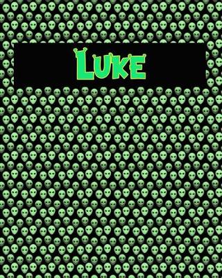 Book cover for 120 Page Handwriting Practice Book with Green Alien Cover Luke