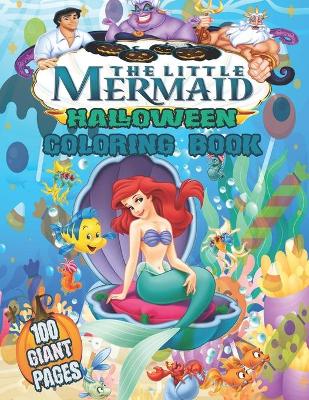 Book cover for The Liitle Mermaid Halloween Coloring Book