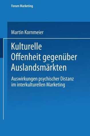 Cover of Kulturelle Offenheit gegenüber Auslandsmärkten