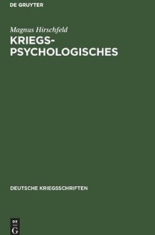 Cover of Kriegspsychologisches