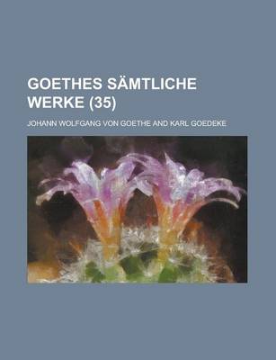 Book cover for Goethes Samtliche Werke (35)