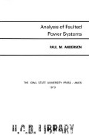 Cover of Analysis of Faulted Power Systems