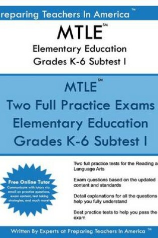 Cover of Mtle Elementary Education Grades K-6 Subtest I