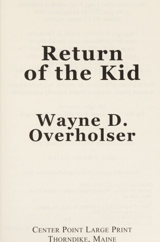 Cover of Return of the Kid