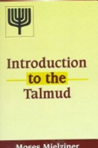 Cover of Introduction to the Talmud