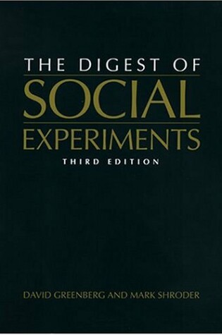 Cover of Digest of Social Experiments