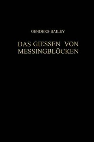 Cover of Das Giessen Von Messingbloecken