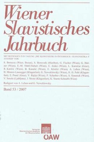 Cover of Wiener Slavistisches Jahrbuch