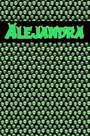 Cover of 120 Page Handwriting Practice Book with Green Alien Cover Alejandra