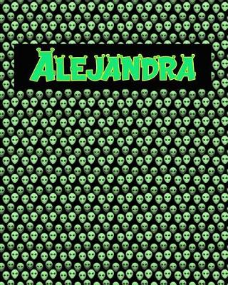 Book cover for 120 Page Handwriting Practice Book with Green Alien Cover Alejandra