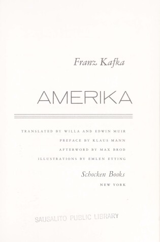 Cover of Kafka, A. America: A Novel