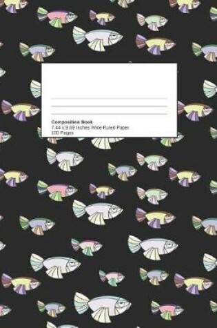 Cover of Pretty Fish Back to School Composition Notebook for Girls or Boys Animal Pattern for Elementary Journal Writing or Notes Wide Ruled Blank, Lined