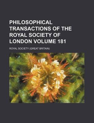 Book cover for Philosophical Transactions of the Royal Society of London Volume 181