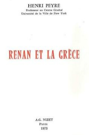 Cover of Renan Et La Grece