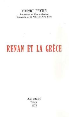 Book cover for Renan Et La Grece