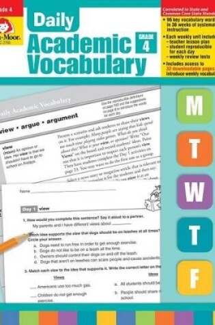 Cover of Daily Academic Vocabulary Grade 4