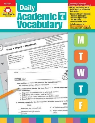 Book cover for Daily Academic Vocabulary Grade 4