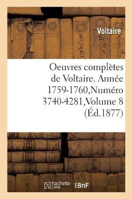 Book cover for Oeuvres Complètes de Voltaire. Année 1759-1760, Numéro 3740-4281, Volume 8