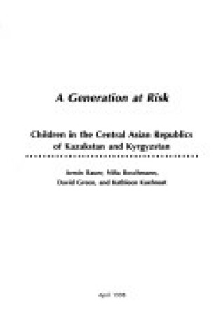 Cover of A Generation at Risk