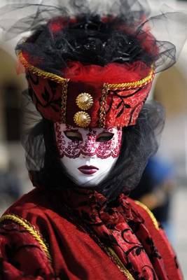 Book cover for Woman in a Mask and a Red Venetian Carnival Costume Journal