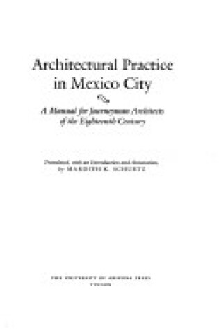 Cover of Architectural Practice in Mexico City