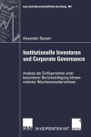Book cover for Institutionelle Investoren und Corporate Governance