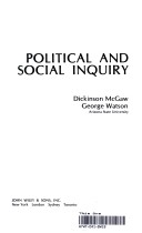 Book cover for Political and Social Inquiry