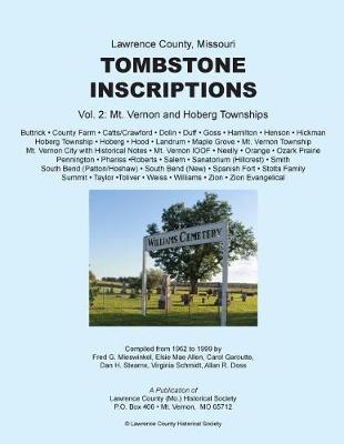 Cover of Lawrence County Missouri Tombstone Inscriptions Vol. 2