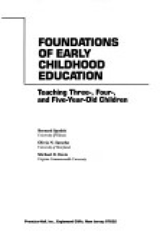 Cover of Foundations of Early Childhood Education