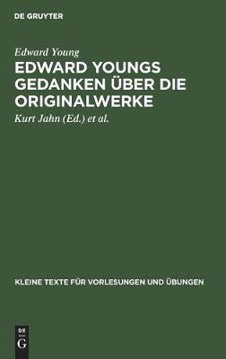Book cover for Edward Youngs Gedanken UEber Die Originalwerke