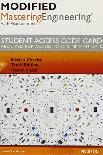 Book cover for Modified Mastering Engineering with Pearson Etext -- Access Card -- For Electric Circuits