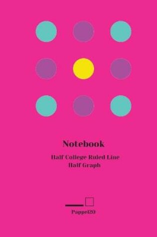 Cover of Half College Ruled Line Half Graph Notebook Cover Hollywood Cerise color 160 pages 6x9-Inches