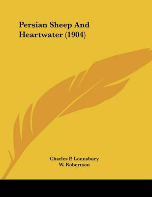 Book cover for Persian Sheep And Heartwater (1904)