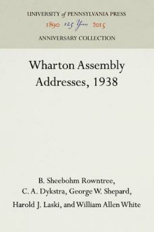 Cover of Wharton Assembly Addresses, 1938