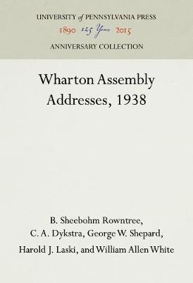 Book cover for Wharton Assembly Addresses, 1938