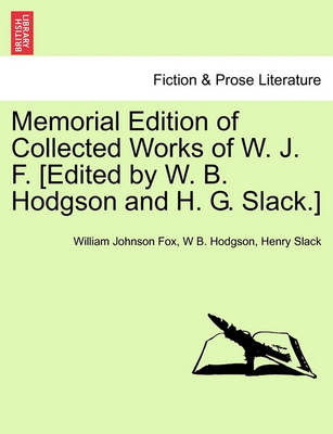 Book cover for Memorial Edition of Collected Works of W. J. F. [Edited by W. B. Hodgson and H. G. Slack.]