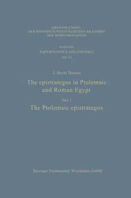 Cover of The epistrategos in Ptolemaic and Roman Egypt