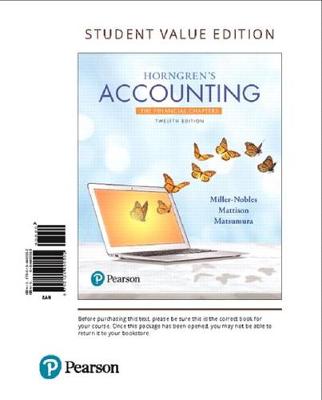 Book cover for Horngren's Accounting, the Financial Chapters