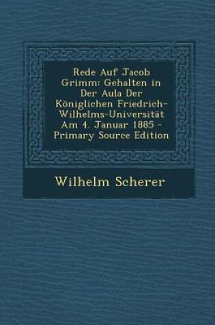 Cover of Rede Auf Jacob Grimm