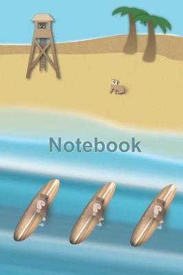 Book cover for Tropical Surf Team Pugs Notebook