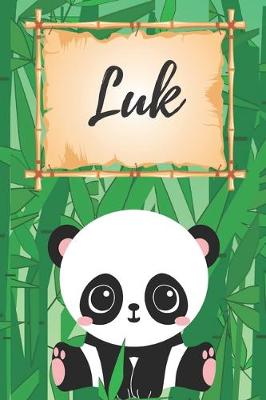 Book cover for personalisiertes Notizbuch Panda / Malbuch / Kritzelbuch / Tagebuch / Journal / Notizheft / DIN A5 / Geschenke Luk