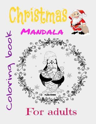 Book cover for Christmas mandala coloring book for adults