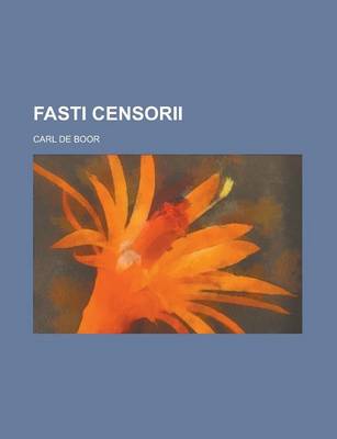 Book cover for Fasti Censorii